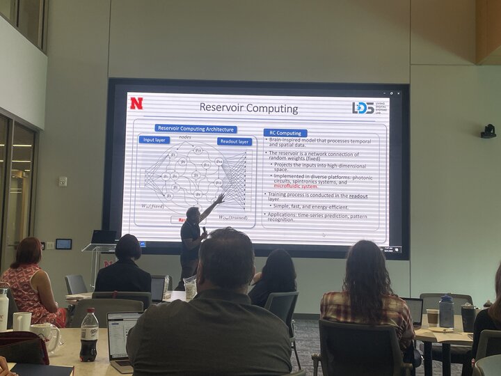 Dr. Sasitharan Balasubramaniam presenting on his Reservoir Computing research
